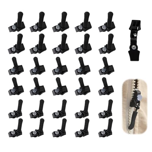 JEPELUS Ersatz-Reißverschluss-Reparaturset, verschiedene Größen, verstellbares Universal-Set, Schnellfix-Schieber, schwarze Jacke, Jacken, Zelte, Geldbörsen, 30 Stück JEPELUS Ersatz-Reißverschluss-Reparaturset, verschiedene Größen, verstellbares Universal-Set, Schnellfix-Schieber, schwarze Jacke, Jacken, Zelte, Geldbörsen, 30 Stück von JEPELUS