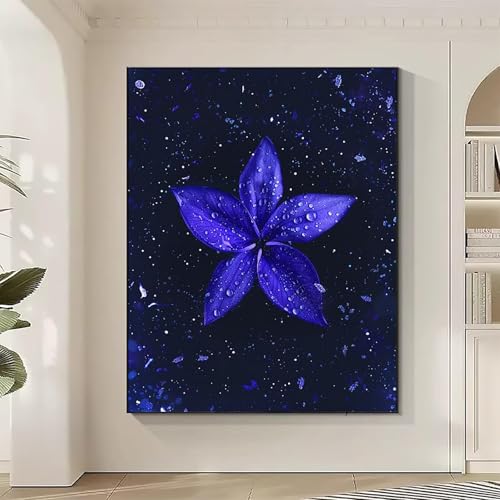 Anlage Diamond Painting XXL Blaue Blumen Diamond Art Bilder Erwachsene Dimond Painting Kinder Mosaikherstellung Stickerei Kreuzstich Malerei Kits Basteln für Erwachsene, Geschenke (70x95cm) 8-5 von JEPGFOU