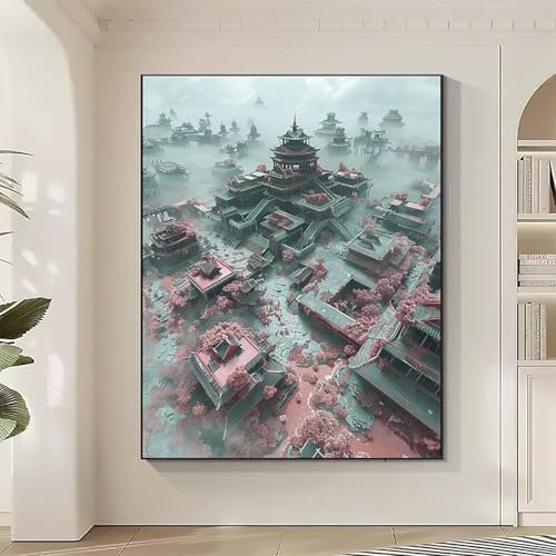 Architektur Diamond Painting XXL Palast Diamond Art Bilder Erwachsene Dimond Painting Kinder Mosaikherstellung Stickerei Kreuzstich Malerei Kits Basteln für Erwachsene, Geschenke 30 x 40 cm R-A von JEPGFOU