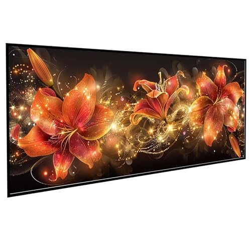 Blumen Diamond Painting (40x50cm), Diamond Painting Erwachsene Lilie DIY Runden Steine Kristall Kunst Bastelnset Erwachsene Anfänger Set, zur Entspannung und Zimmer Wanddeko, Geschenke PJY9 0-D von JEPGFOU