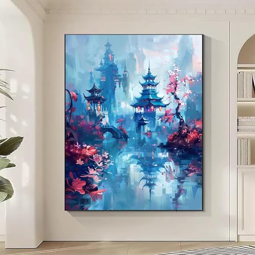 Diamond Painting Architektur Large Diamond Painting BrüCke Crystal Art Bilder Basteln für Erwachsene DIY Vollbohrer Diamanten Malerei Stickerei Kreuzstich Kit für Deko, Geschenke (90x120cm) Pjy-A-8 von JEPGFOU