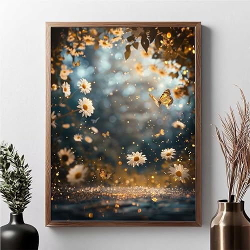 Diamond Painting Blume, Diamond Painting Erwachsene Blumen Diamant Malerei Bilder Full Drill 5D DIY Diamont Art Stickerei Set Geeignet Als Geschenk, Zur Entspannung und Wanddeko 70x95cm JPF 8-7 von JEPGFOU