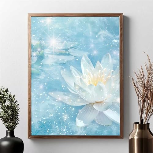 Diamond Painting Blume, Diamond Painting Erwachsene Lotus Diamant Malerei Bilder Full Drill 5D DIY Diamont Art Stickerei Set Geeignet Als Geschenk, Zur Entspannung und Wanddeko 40 x 50 cm JPF O-6 Diamond Painting Blume, Diamond Painting Erwachsene Lotus Diamant Malerei Bilder Full Drill 5D DIY Diamont Art Stickerei Set Geeignet Als Geschenk, Zur Entspannung und Wanddeko 40 x 50 cm JPF O-6 von JEPGFOU