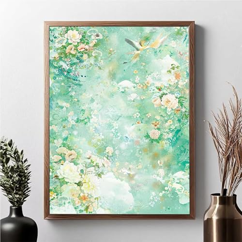 Diamond Painting Blumen, Diamond Painting Erwachsene Blume Diamant Malerei Bilder Full Drill 5D DIY Diamont Art Stickerei Set Geeignet Als Geschenk, Zur Entspannung und Wanddeko 40 x 50 cm JPF 4-L von JEPGFOU
