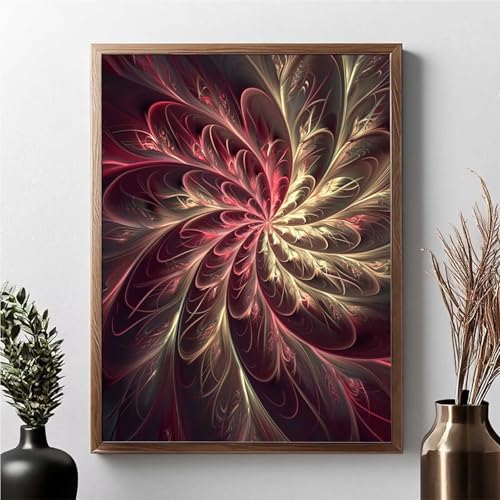 Diamond Painting Erwachsene Abstrakt Diamond Painting Kinder Blume 5D DIY Runden Mosaikherstellung Basteln Erwachsene Anfänger Set für Heim Schlafzimmer Wand Deko, Geschenke 40 x 50 cm JPF G-5 von JEPGFOU