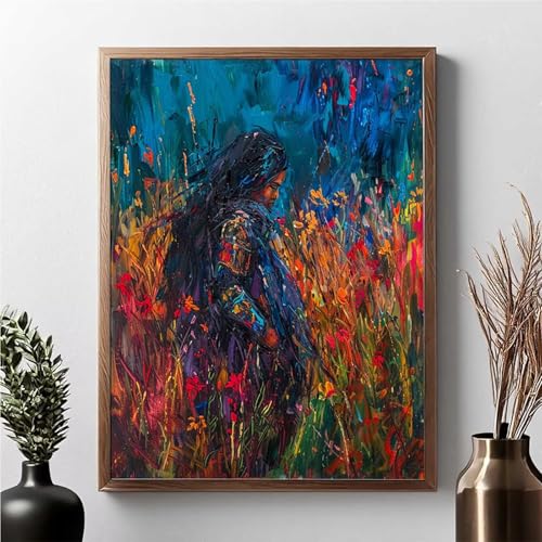 Diamond Painting Erwachsene Blume Diamond Painting Kinder Menschen 5D DIY Runden Mosaikherstellung Basteln Erwachsene Anfänger Set für Heim Schlafzimmer Wand Deko Wohnzimmer, Geschenke 30x40cm JPF N-B von JEPGFOU