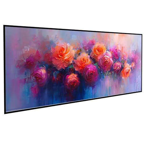 Diamond Painting Erwachsene Blume Diamond Painting Kinder Rose, DIY Runden Steine Mosaikherstellung Basteln Erwachsene Anfänger Set für Heim Schlafzimmer Wand Deko, Geschenke 100x200CM PJY9 T-5 von JEPGFOU