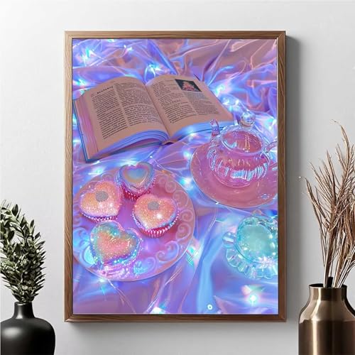 Diamond Painting Erwachsene Buch Diamond Painting Kinder Liebe 5D DIY Runden Mosaikherstellung Basteln Erwachsene Anfänger Set für Heim Schlafzimmer Wand Deko Wohnzimmer, Geschenke 40 x 50 cm JPF T-2 von JEPGFOU