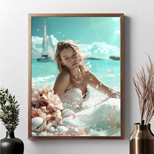 Diamond Painting Erwachsene Frau Diamond Painting Kinder Blume 5D DIY Runden Mosaikherstellung Basteln Erwachsene Anfänger Set für Heim Schlafzimmer Wand Deko Wohnzimmer, Geschenke 40 x 50 cm JPF Z-F von JEPGFOU