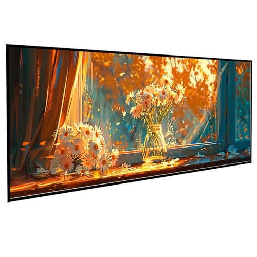 Diamond Painting Erwachsene Halo Diamond Painting Kinder WeißE Blumen, DIY Runden Steine Mosaikherstellung Basteln Erwachsene Anfänger Set für Heim Schlafzimmer Deko, Geschenke 70 x 140 cm PJY9 Z-S von JEPGFOU
