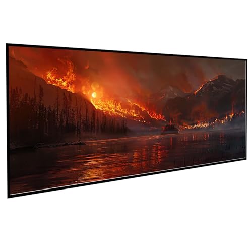 Diamond Painting Erwachsene Katastrophe Diamond Painting Kinder Flamme, DIY Runden Steine Mosaikherstellung Basteln Erwachsene Anfänger Set für Heim Schlafzimmer Wand Deko, Geschenke 40x80CM PJY9 D-5 von JEPGFOU