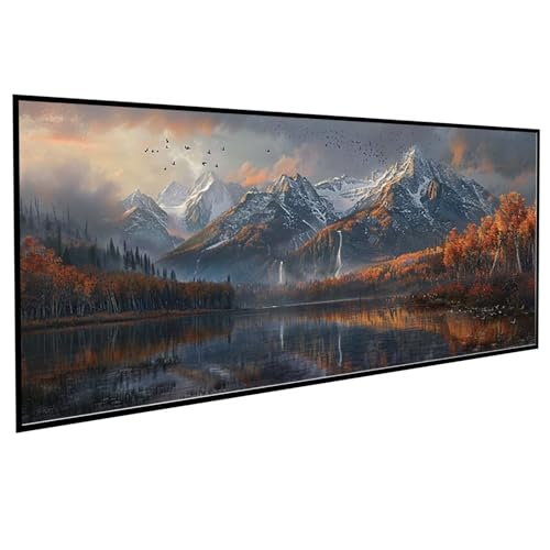 Diamond Painting Erwachsene Landschaft Diamond Painting Kinder Bergspitze, DIY Runden Steine Mosaikherstellung Basteln Erwachsene Anfänger Set für Heim Schlafzimmer Deko, Geschenke (50x100cm) PJY9 E-4 von JEPGFOU