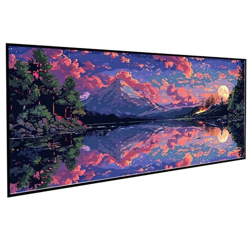 Diamond Painting Erwachsene Landschaft Diamond Painting Kinder Bergspitze, DIY Runden Steine Mosaikherstellung Basteln Erwachsene Anfänger Set für Heim Schlafzimmer Deko, Geschenke 40x80CM PJY9 3-0 von JEPGFOU
