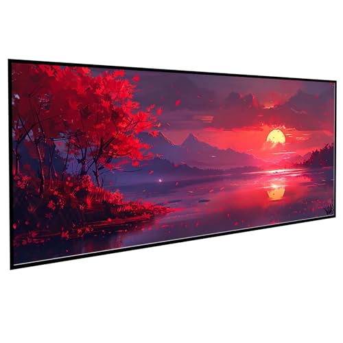Diamond Painting Erwachsene Landschaft Diamond Painting Kinder BläTter, DIY Runden Steine Mosaikherstellung Basteln Erwachsene Anfänger Set für Heim Schlafzimmer Deko, Geschenke (50x100cm) PJY9 K-T von JEPGFOU