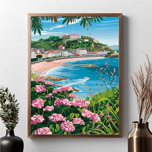 Diamond Painting Erwachsene Landschaft Diamond Painting Kinder Blume 5D DIY Runden Mosaikherstellung Basteln Erwachsene Anfänger Set für Heim Schlafzimmer Wand Deko, Geschenke 70 x 95 cm JPF 6-L von JEPGFOU
