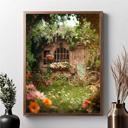 Diamond Painting Erwachsene Landschaft Diamond Painting Kinder Blume 5D DIY Runden Mosaikherstellung Basteln Erwachsene Anfänger Set für Heim Schlafzimmer Wand Deko, Geschenke 70 x 95 cm JPF I-T von JEPGFOU