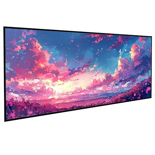 Diamond Painting Erwachsene Landschaft Diamond Painting Kinder Blumenfeld, DIY Runden Steine Mosaikherstellung Basteln Erwachsene Anfänger Set für Schlafzimmer Deko, Geschenke 50 x 100 cm PJY4 1-M von JEPGFOU