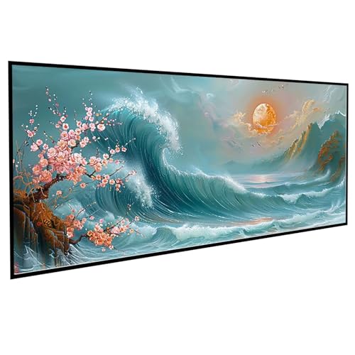 Diamond Painting Erwachsene Landschaft Diamond Painting Kinder KirschblüTen, DIY Runden Steine Mosaikherstellung Basteln Erwachsene Anfänger Set für Schlafzimmer Deko, Geschenke (30x60cm) PJY9 6-H von JEPGFOU