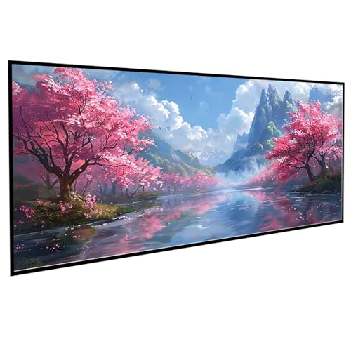 Diamond Painting Erwachsene Landschaft Diamond Painting Kinder KirschblüTenbaum, DIY Runden Steine Mosaikherstellung Basteln Erwachsene Anfänger Set für Schlafzimmer Deko, Geschenke (30x60cm) PJY9 0-M von JEPGFOU