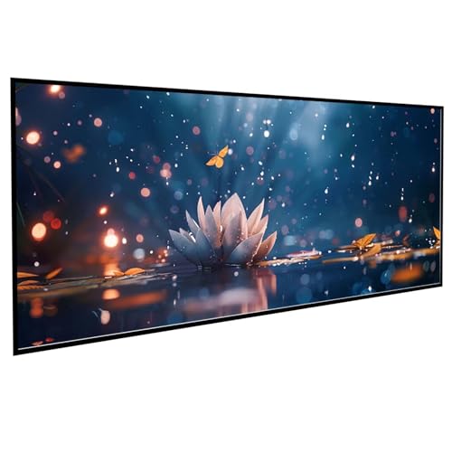Diamond Painting Erwachsene Landschaft Diamond Painting Kinder Lotus, DIY Runden Steine Mosaikherstellung Basteln Erwachsene Anfänger Set für Heim Schlafzimmer Wand Deko, Geschenke 40x80CM PJY9 T-X von JEPGFOU