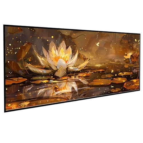 Diamond Painting Erwachsene Landschaft Diamond Painting Kinder Lotus, DIY Runden Steine Mosaikherstellung Basteln Erwachsene Anfänger Set für Heim Schlafzimmer Wand Deko, Geschenke 40x80cm PJY9 9-1 von JEPGFOU
