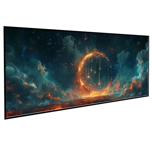 Diamond Painting Erwachsene Landschaft Diamond Painting Kinder Mond, DIY Runden Steine Mosaikherstellung Basteln Erwachsene Anfänger Set für Heim Schlafzimmer Wand Deko, Geschenke 100x200cm PJY9 8-C von JEPGFOU