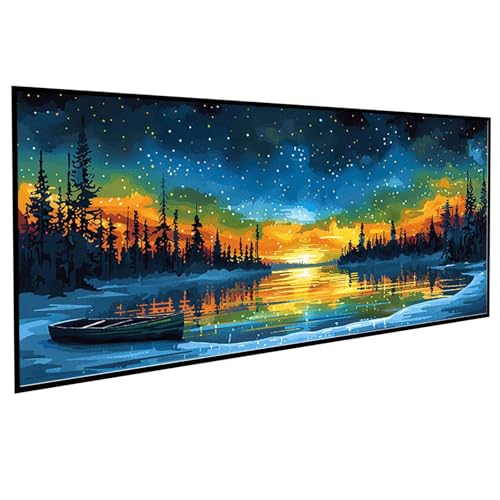 Diamond Painting Erwachsene Landschaft Diamond Painting Kinder Winter, DIY Runden Steine Mosaikherstellung Basteln Erwachsene Anfänger Set für Heim Schlafzimmer Wand Deko, Geschenke (30x60cm) PJY9 0-W von JEPGFOU