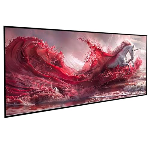 Diamond Painting Erwachsene Tier Diamond Painting Kinder Einhorn, DIY Runden Steine Mosaikherstellung Basteln Erwachsene Anfänger Set für Heim Schlafzimmer Wand Deko, Geschenke 100x200CM PJY9 B-Y von JEPGFOU