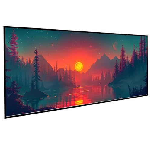 Diamond Painting Erwachsene Wald Diamond Painting Kinder Berg, DIY Runden Steine Mosaikherstellung Basteln Erwachsene Anfänger Set für Heim Schlafzimmer Wand Deko, Geschenke 100x200CM PJY9 3-8 von JEPGFOU
