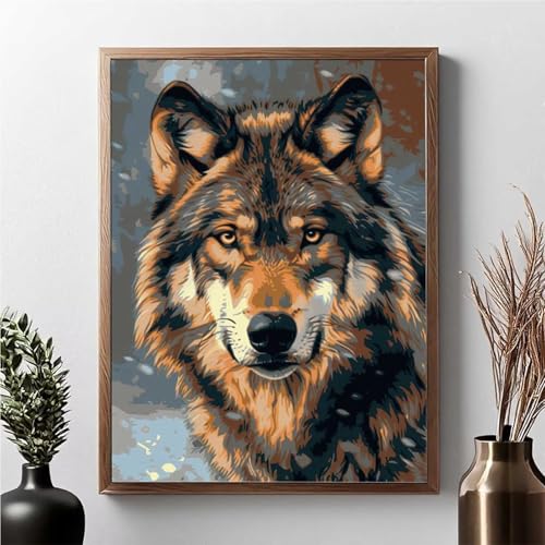 Diamond Painting Erwachsene Wolf Diamond Painting Kinder Tier 5D DIY Runden Mosaikherstellung Basteln Erwachsene Anfänger Set für Heim Schlafzimmer Wand Deko Wohnzimmer, Geschenke 40x50cm JPF J-M von JEPGFOU