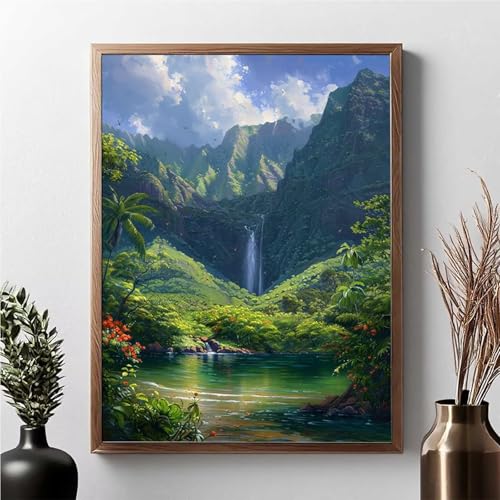 Diamond Painting Fallen, Diamond Painting Erwachsene Berg Diamant Malerei Bilder Full Drill 5D DIY Diamont Art Stickerei Set Geeignet Als Geschenk, Zur Entspannung und Wanddeko 80 x 100 cm JPF 4-R von JEPGFOU