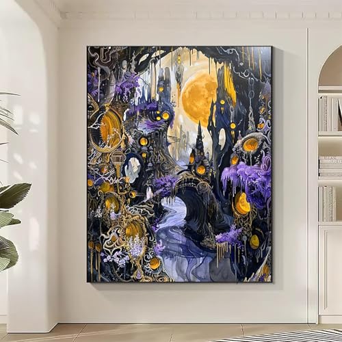Diamond Painting Fantasie Large Diamond Painting Vollmond Crystal Art Bilder Basteln für Erwachsene DIY Vollbohrer Diamanten Malerei Stickerei Kreuzstich Kit für Zimmer Deko, Geschenke (90x120cm) 2-1 von JEPGFOU