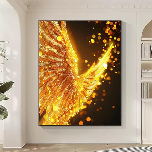 Diamond Painting FlüGel Large Diamond Painting Engel Crystal Art Bilder Basteln für Erwachsene DIY Vollbohrer Diamanten Malerei Stickerei Kreuzstich Kit für Zimmer Deko, Geschenke (90x120cm) 6-1 von JEPGFOU