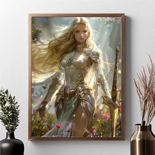 Diamond Painting Frau, Diamond Painting Erwachsene Blume Diamant Malerei Bilder Full Drill 5D DIY Diamont Art Stickerei Set Geeignet Als Geschenk, Zur Entspannung und Wanddeko 40 x 50 cm JPF 6-V von JEPGFOU