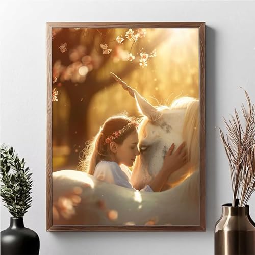 Diamond Painting Frau, Diamond Painting Erwachsene Pferd Diamant Malerei Bilder Full Drill 5D DIY Diamont Art Stickerei Set Geeignet Als Geschenk, Zur Entspannung und Wanddeko 80x100cm JPF K-Z von JEPGFOU