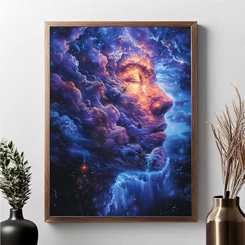 Diamond Painting Himmel, Diamond Painting Erwachsene Gesicht Diamant Malerei Bilder Full Drill 5D DIY Diamont Art Stickerei Set Geeignet Als Geschenk, Zur Entspannung und Wanddeko 50 x 70 cm JPF 5-2 von JEPGFOU