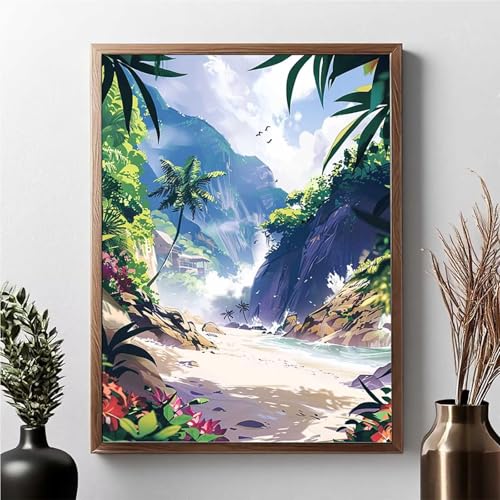 Diamond Painting Landschaft, Diamond Painting Erwachsene Sea Diamant Malerei Bilder Full Drill 5D DIY Diamont Art Stickerei Set Geeignet Als Geschenk, Zur Entspannung und Wanddeko 80x100cm JPF T-H von JEPGFOU