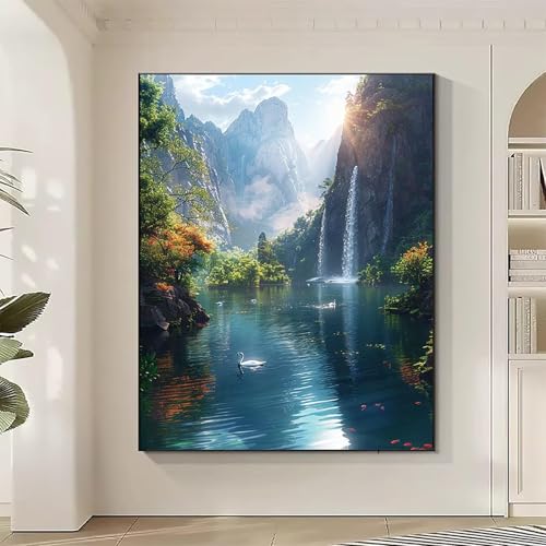 Diamond Painting Landschaft Large Diamond Painting Schwan Crystal Art Bilder Basteln für Erwachsene DIY Vollbohrer Diamanten Malerei Stickerei Kreuzstich Kit für Zimmer Deko, Geschenke 50x70CM I-0 Diamond Painting Landschaft Large Diamond Painting Schwan Crystal Art Bilder Basteln für Erwachsene DIY Vollbohrer Diamanten Malerei Stickerei Kreuzstich Kit für Zimmer Deko, Geschenke 50x70CM I-0 von JEPGFOU