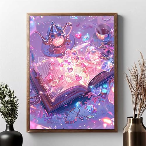 Diamond Painting Liebe, Diamond Painting Erwachsene Buch Diamant Malerei Bilder Full Drill 5D DIY Diamont Art Stickerei Set Geeignet Als Geschenk, Zur Entspannung und Wanddeko 30x40cm JPF 3-9 von JEPGFOU