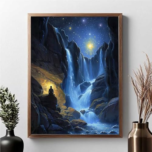 Diamond Painting Mond, Diamond Painting Erwachsene Fallen Diamant Malerei Bilder Full Drill 5D DIY Diamont Art Stickerei Set Geeignet Als Geschenk, Zur Entspannung und Wanddeko 30 x 40 cm JPF 1-9 von JEPGFOU