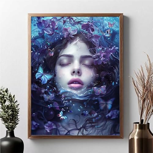 Diamond Painting Schmetterling, Diamond Painting Erwachsene Frau Diamant Malerei Bilder Full Drill 5D DIY Diamont Art Stickerei Set Geeignet Als Geschenk, Zur Entspannung und Wanddeko 30x40cm JPF J-M von JEPGFOU