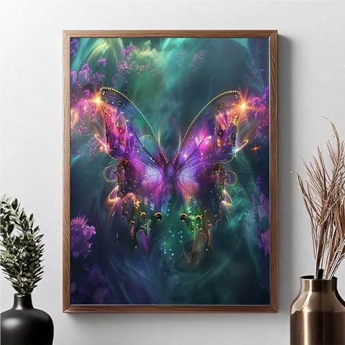 Diamond Painting Schmetterling, Diamond Painting Erwachsene Tier Diamant Malerei Bilder Full Drill 5D DIY Diamont Art Stickerei Set Geeignet Als Geschenk, Zur Entspannung und Wanddeko 40x50cm JPF A-U von JEPGFOU
