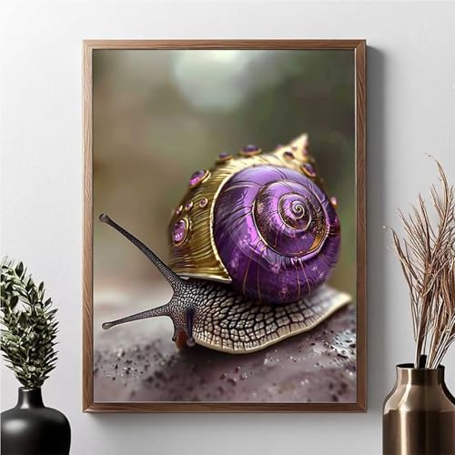 Diamond Painting Schnecken, Diamond Painting Erwachsene Tier Diamant Malerei Bilder Full Drill 5D DIY Diamont Art Stickerei Set Geeignet Als Geschenk, Zur Entspannung und Wanddeko 60 x 80 cm JPF Q-H von JEPGFOU