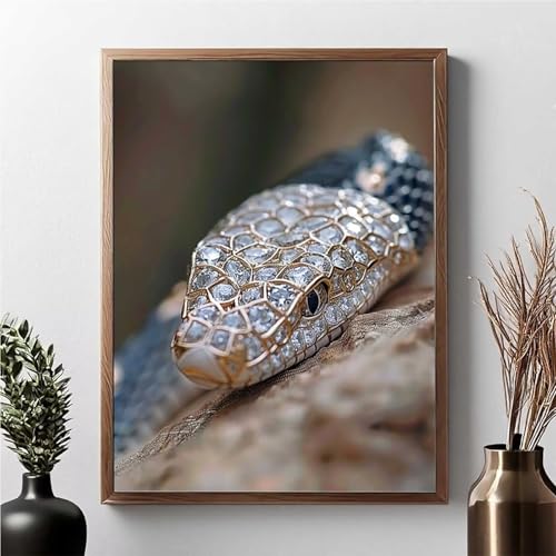 Diamond Painting Tier, Diamond Painting Erwachsene Schlange Diamant Malerei Bilder Full Drill 5D DIY Diamont Art Stickerei Set Geeignet Als Geschenk, Zur Entspannung und Wanddeko 40 x 50 cm JPF F-C von JEPGFOU