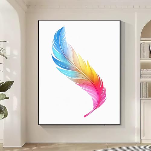 Feder Diamond Painting XXL Farbe Diamond Art Bilder Erwachsene Dimond Painting Kinder Mosaikherstellung Stickerei Kreuzstich Malerei Kits Basteln für Erwachsene Wanddeko, Geschenke 60x80CM P-F Feder Diamond Painting XXL Farbe Diamond Art Bilder Erwachsene Dimond Painting Kinder Mosaikherstellung Stickerei Kreuzstich Malerei Kits Basteln für Erwachsene Wanddeko, Geschenke 60x80CM P-F von JEPGFOU