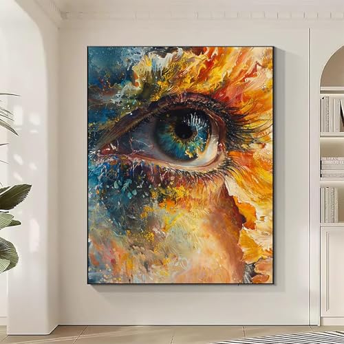 Figurenkunst Diamond Painting XXL Auge Diamond Art Bilder Erwachsene Dimond Painting Kinder Mosaikherstellung Stickerei Kreuzstich Malerei Kits Basteln für Erwachsene Wanddeko, Geschenke (70x95cm) Q-Z von JEPGFOU