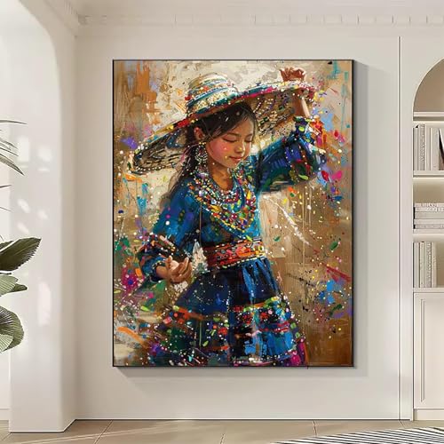 Figurenkunst Diamond Painting XXL Tanzen Diamond Art Bilder Erwachsene Dimond Painting Kinder Mosaikherstellung Stickerei Kreuzstich Malerei Kits Basteln für Erwachsene, Geschenke (70x95cm) K-0 von JEPGFOU