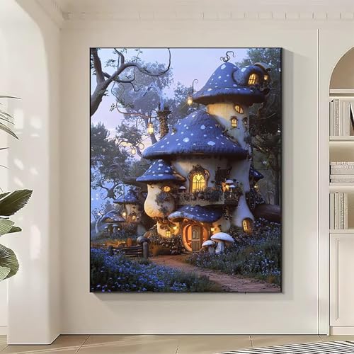 HäUser Diamond Painting XXL Pilzhaus Diamond Art Bilder Erwachsene Dimond Painting Kinder Mosaikherstellung Stickerei Kreuzstich Malerei Kits Basteln für Erwachsene Wanddeko, Geschenke 30 x 40 cm 7-6 HäUser Diamond Painting XXL Pilzhaus Diamond Art Bilder Erwachsene Dimond Painting Kinder Mosaikherstellung Stickerei Kreuzstich Malerei Kits Basteln für Erwachsene Wanddeko, Geschenke 30 x 40 cm 7-6 von JEPGFOU