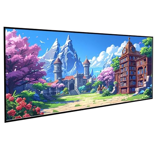 JEPGFOU Architektur Diamond Painting (100x200cm), Diamond Painting Erwachsene Bibliothek DIY Runden Steine Kristall Kunst Bastelnset Erwachsene Anfänger Set, zur Zimmer Wanddeko, Geschenke PJY9 1-K von JEPGFOU