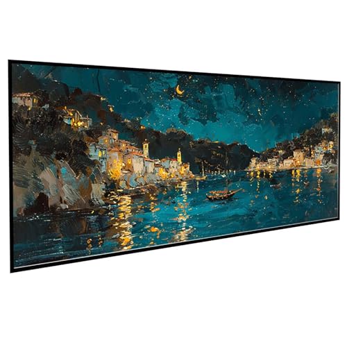 JEPGFOU Landschaft Diamond Painting 50x100CM, Diamond Painting Erwachsene Nachtansicht DIY Runden Steine Kristall Kunst Bastelnset Erwachsene Anfänger Set, zur Zimmer Wanddeko, Geschenke PJY4 1-6 von JEPGFOU